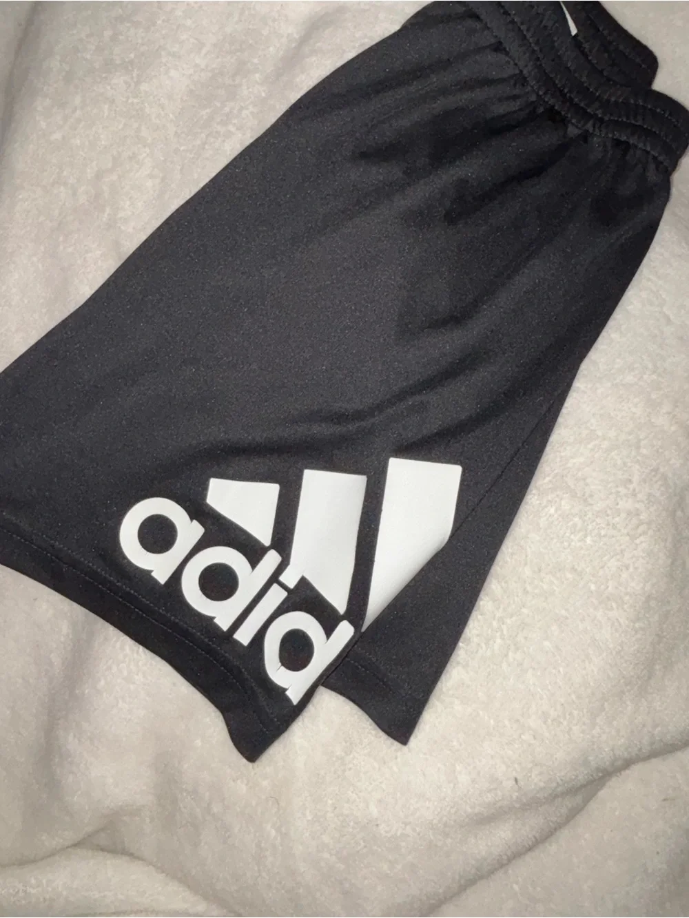 adidas Black Athletic Shorts with White Logo